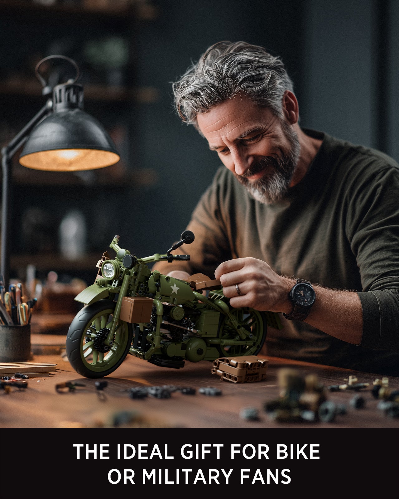 Nifeliz NF10333 Military Motorcycle WLA Building Set | 833 PCS