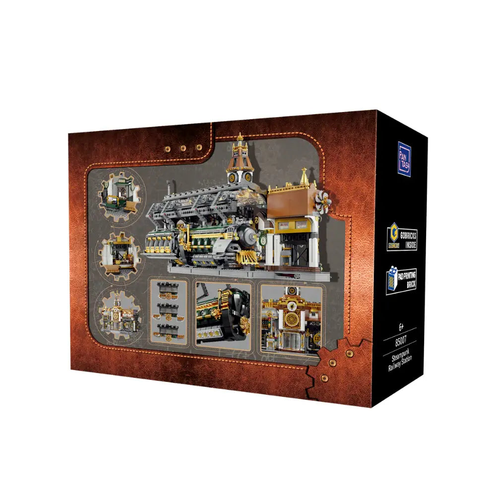 Pantasy 85007 Steampunk Railway Station Building Toy Set |2723 PCS