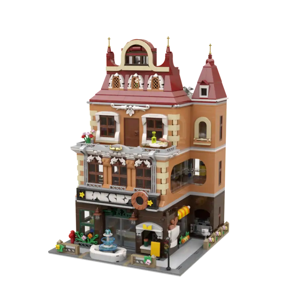 Pantasy 85013 Modular Building Bakery Building Toy Set |2663 PCS