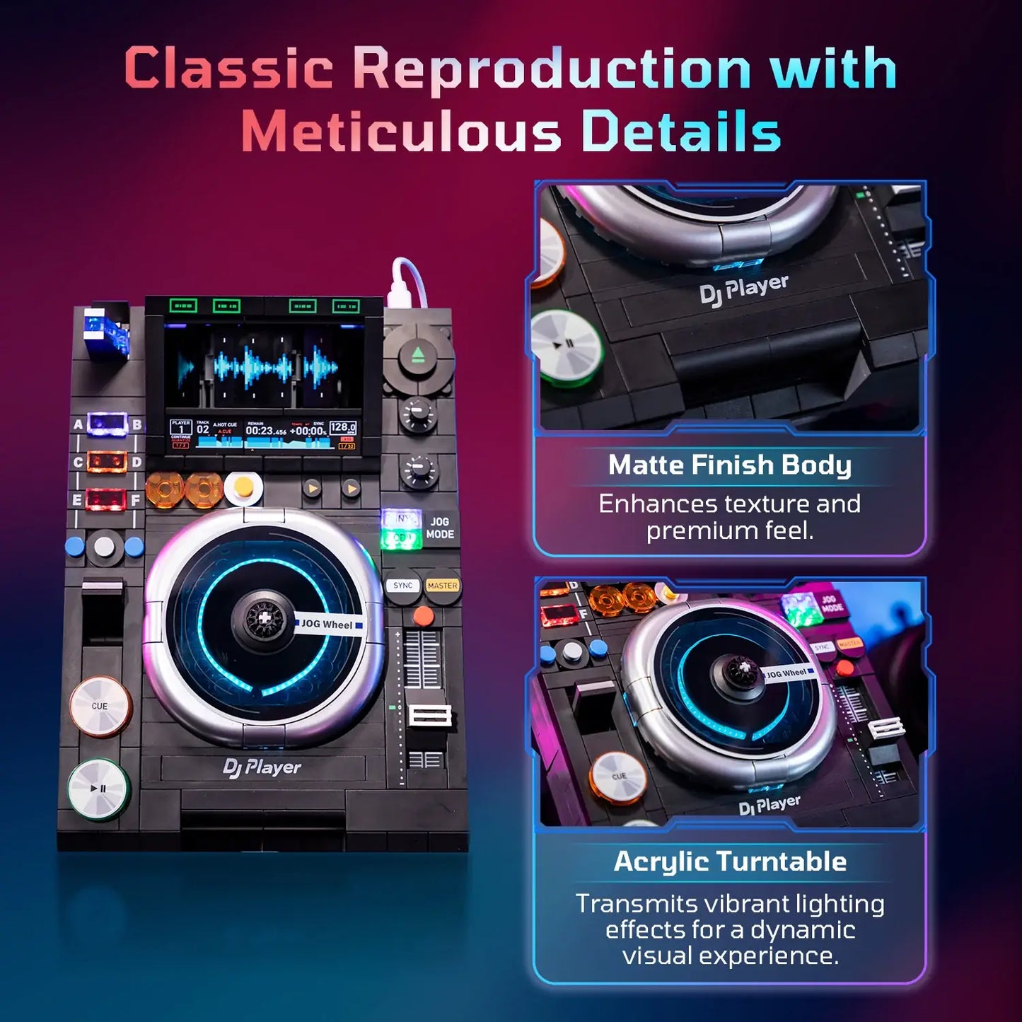 Pantasy 85037 Retro Collection DJ Player Building Toy Set | 869 PCS