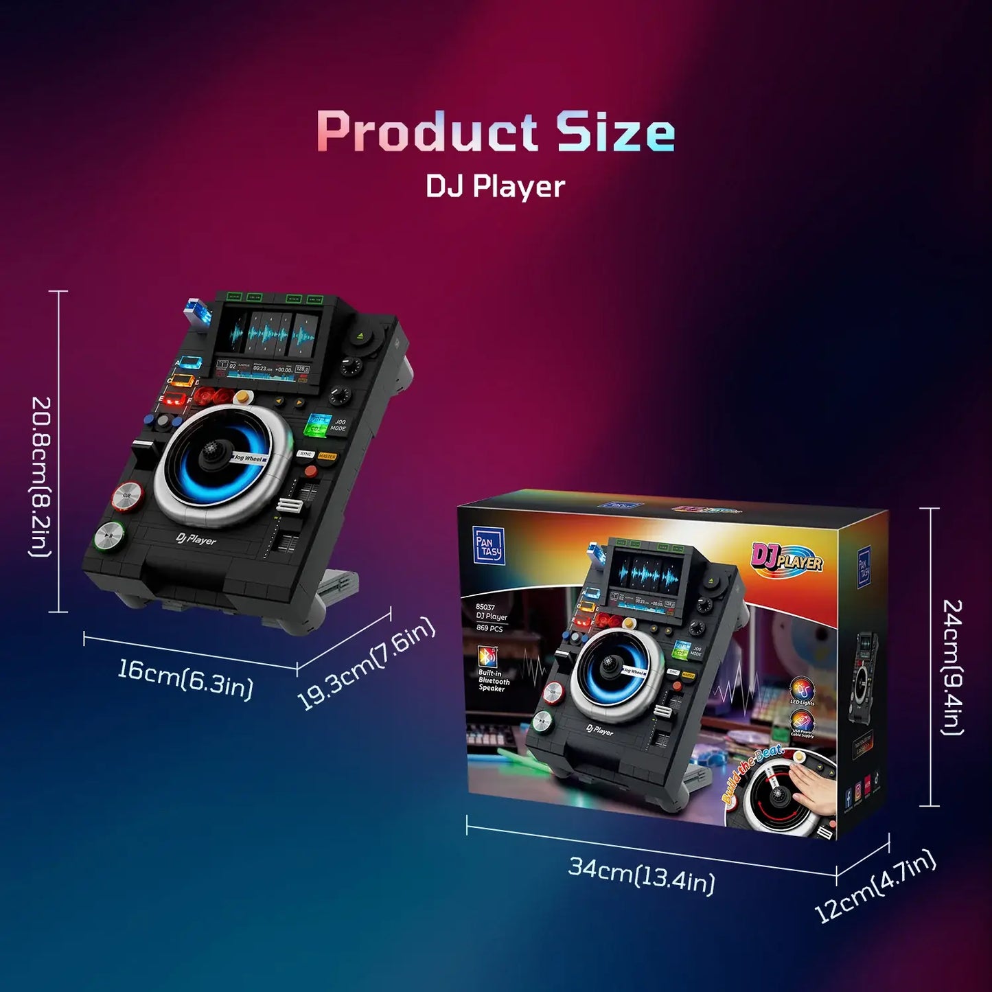 Pantasy 85037 Retro Collection DJ Player Building Toy Set | 869 PCS