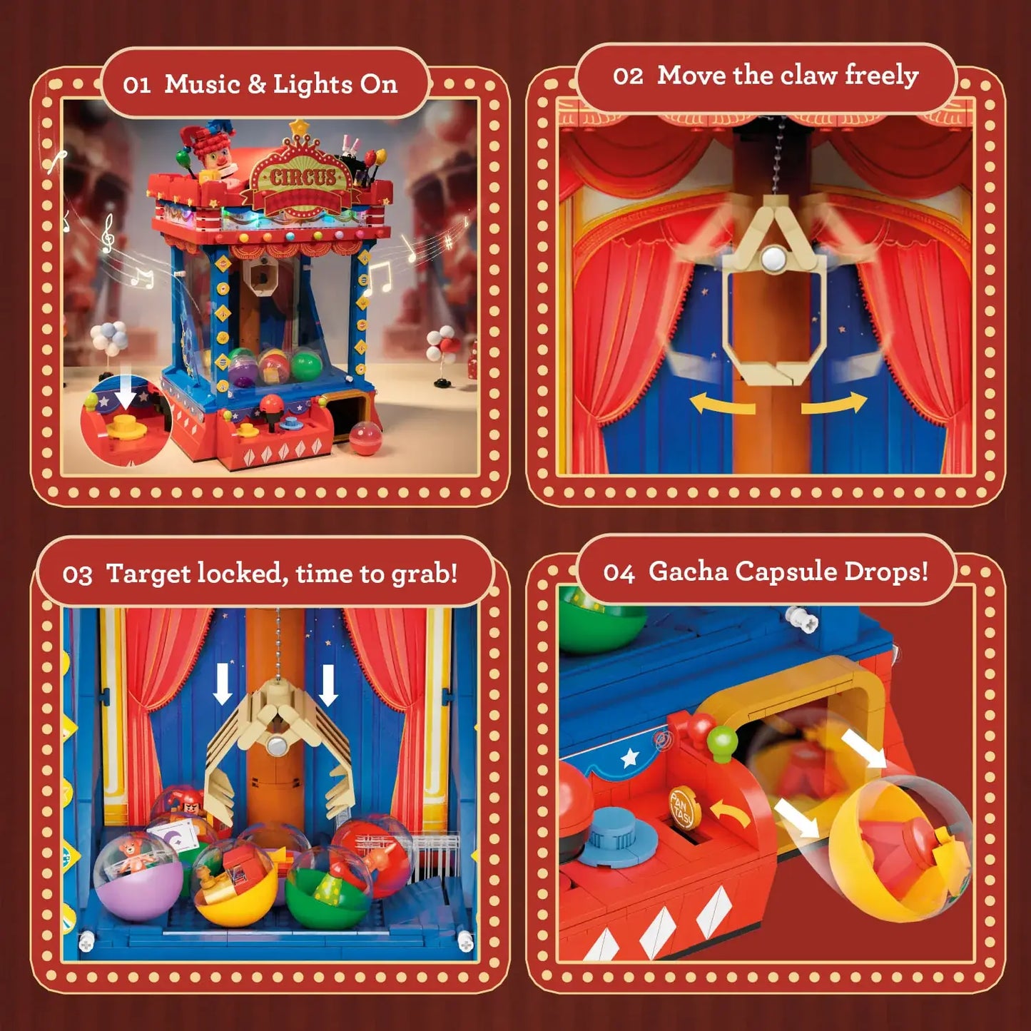 Pantasy 86002 Retro Collection Claw Machine Building Toy Set | 1910 PCS