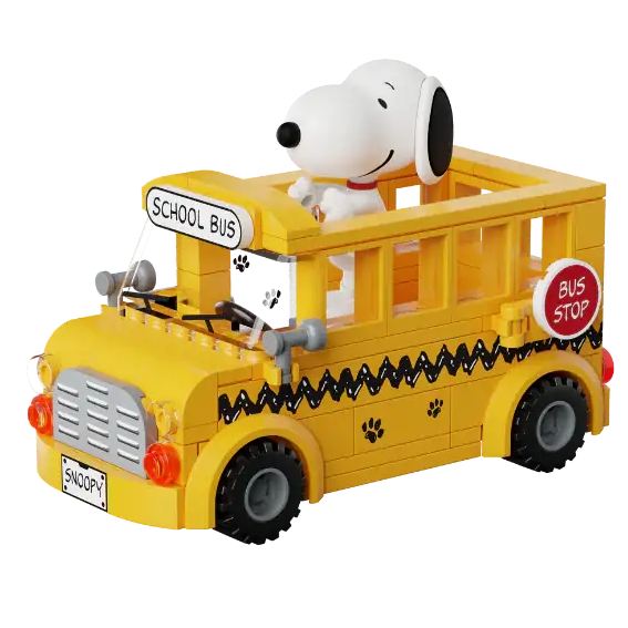 Pantasy 86906 Snoopy School Bus Building Toy Set | 300 PCS