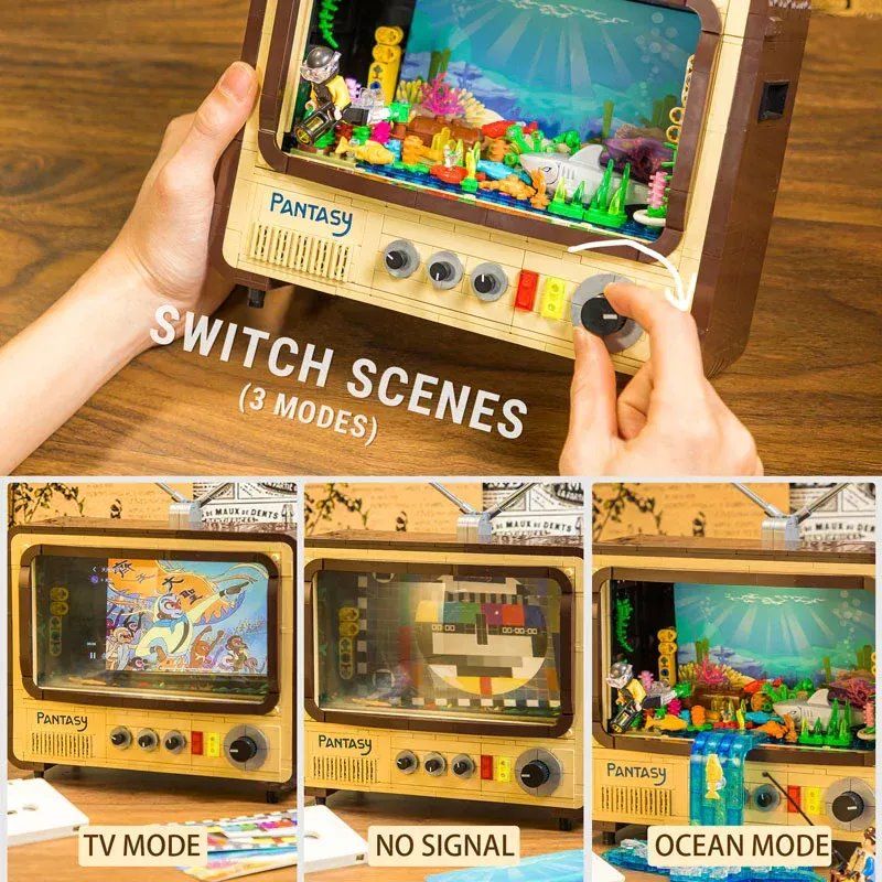 Pantasy 61008 Retro Collection Vintage Television Building Toy Set | 1500 PCS