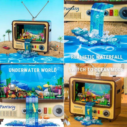 Pantasy 61008 Retro Collection Vintage Television Building Toy Set | 1500 PCS