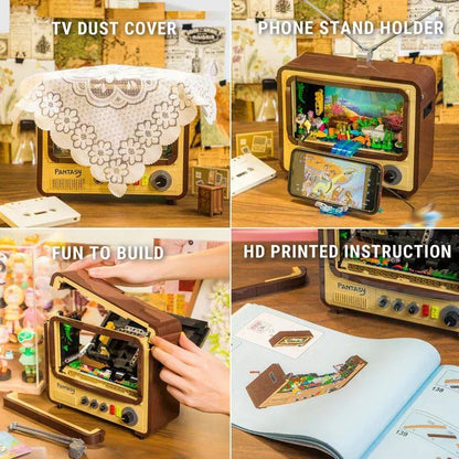 Pantasy 61008 Retro Collection Vintage Television Building Toy Set | 1500 PCS