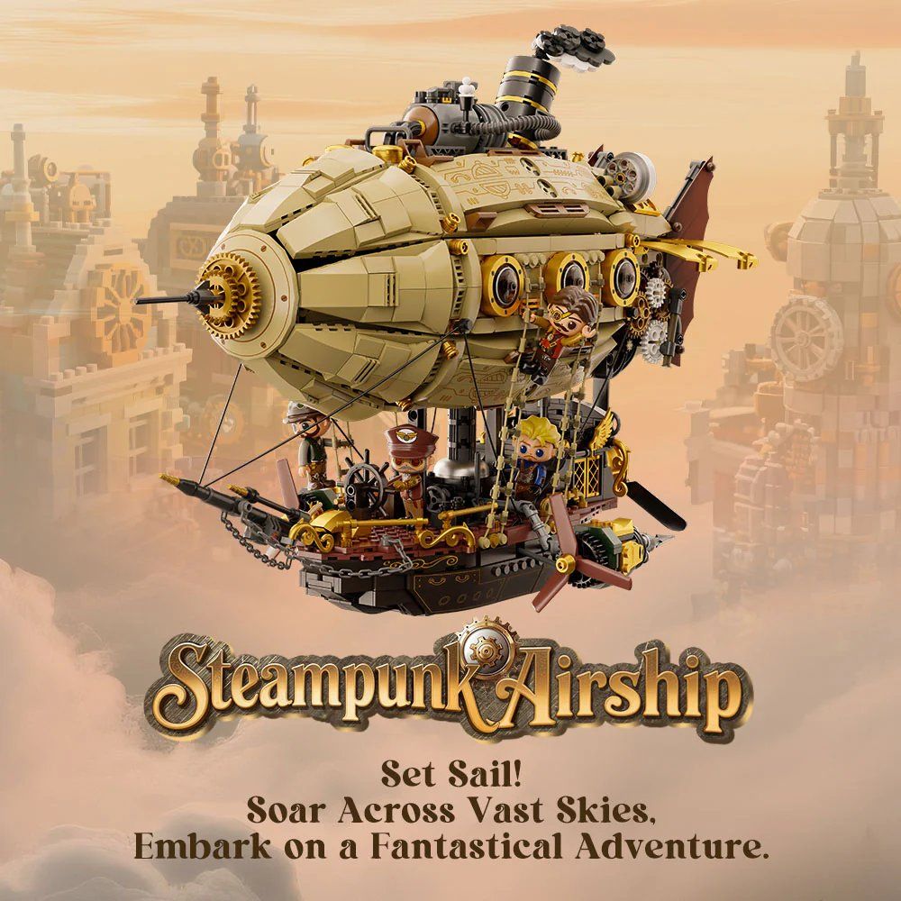 Pantasy 85021 Steampunk Airship Building Toy Set | 1949 PCS