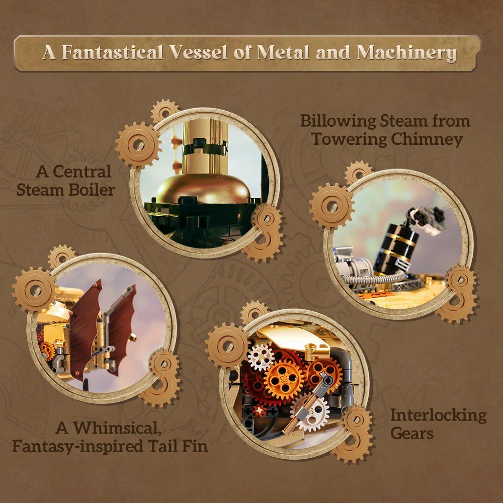 Pantasy 85021 Steampunk Airship Building Toy Set | 1949 PCS