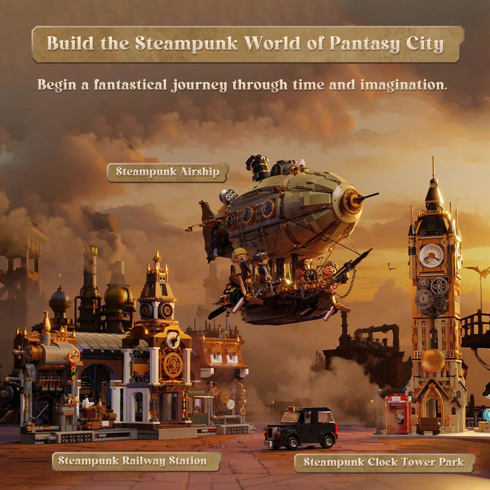 Pantasy 85021 Steampunk Airship Building Toy Set | 1949 PCS