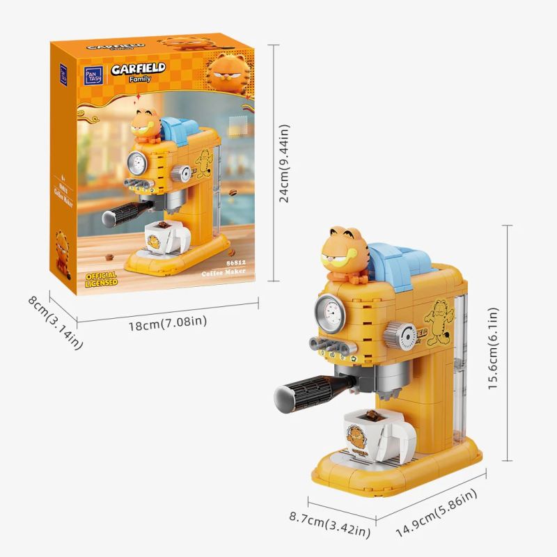 Pantasy 86812 Garfield Fantastic Machines Series Coffee Maker Building Toy Set | 300 PCS