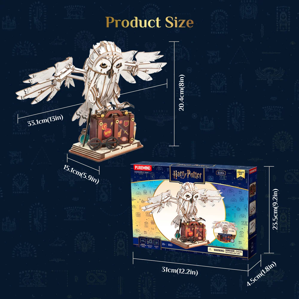 PUREMIND 1613 Harry Potter Hedwig Building Toy Set | 348 PCS