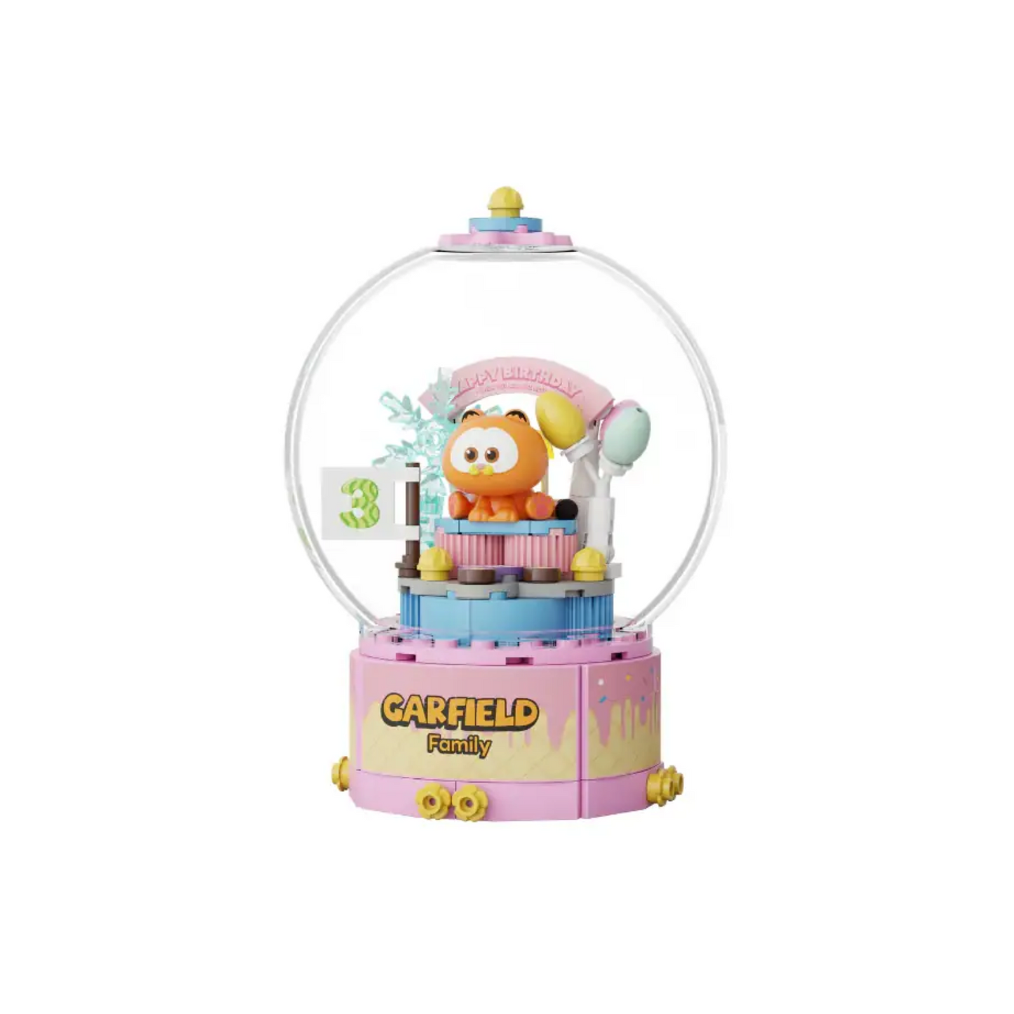 Pantasy 86803 Garfield Crystal Ball Series Birthday Cake Building Toy Set |99 PCS