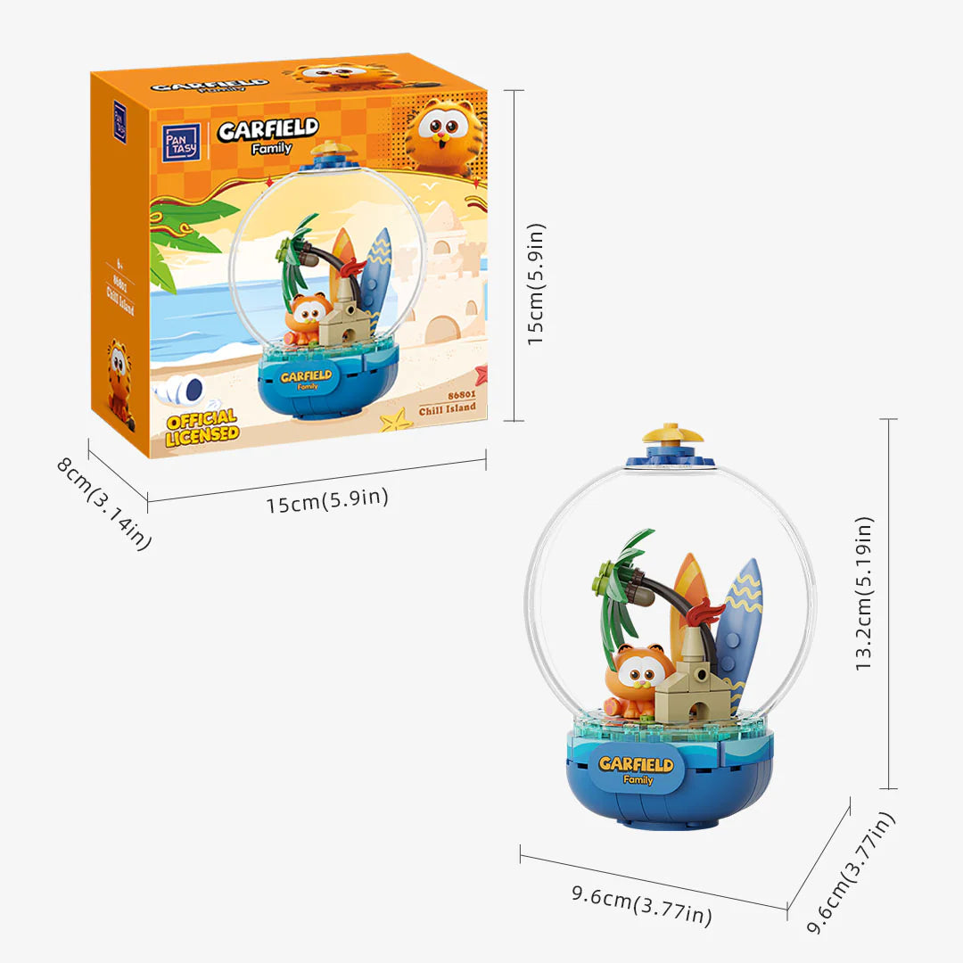 Pantasy 86801 Garfield Crystal Ball Series Chill Island Building Toy Set |99 PCS