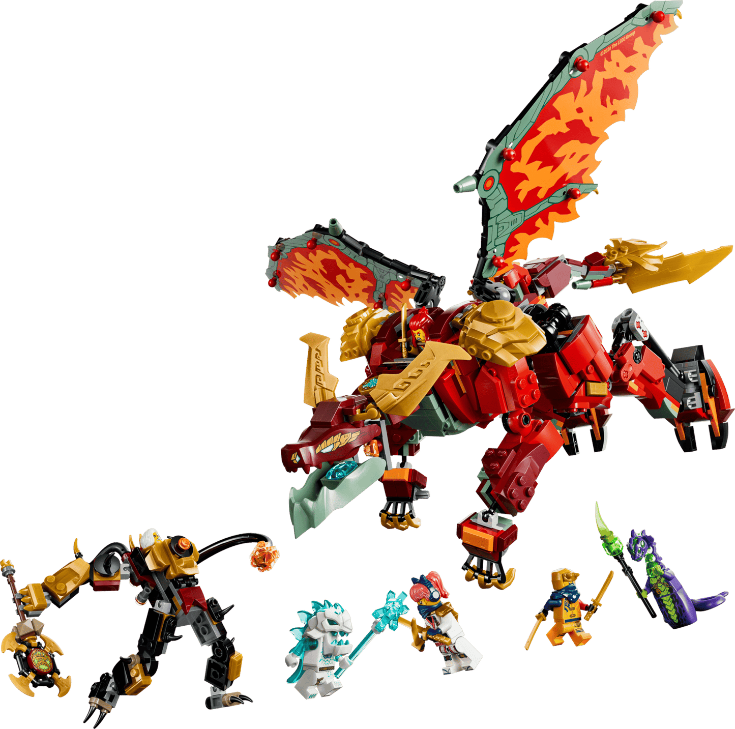 LEGO 71868 Ninjago Wyldfyre's Transforming Dragon Mech | 821 PCS