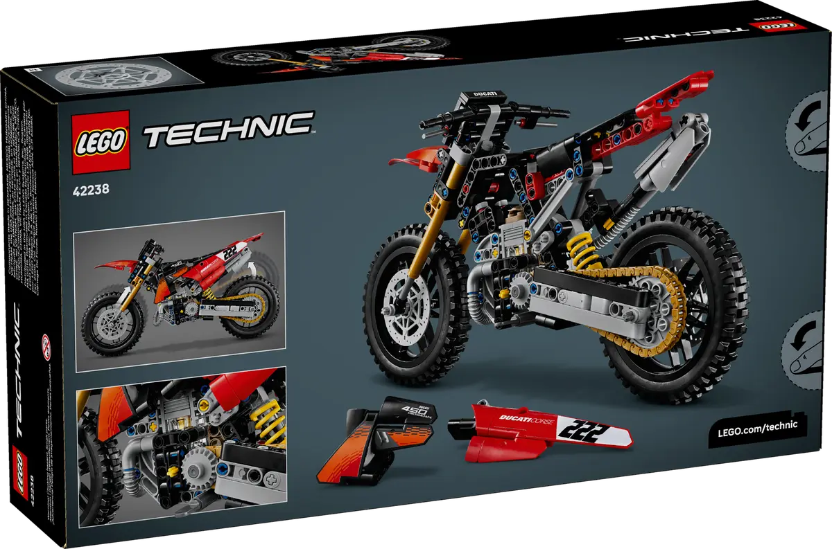 LEGO 42238 Technic Ducati Desmo450 MX Factory Motorcycle | 457 PCS ...