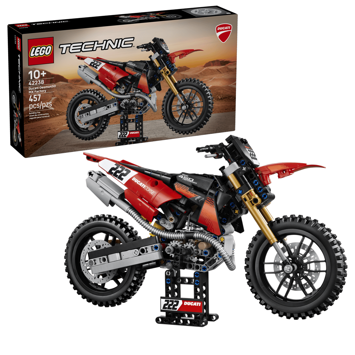 LEGO 42238 Technic Ducati Desmo450 MX Factory Motorcycle | 457 PCS