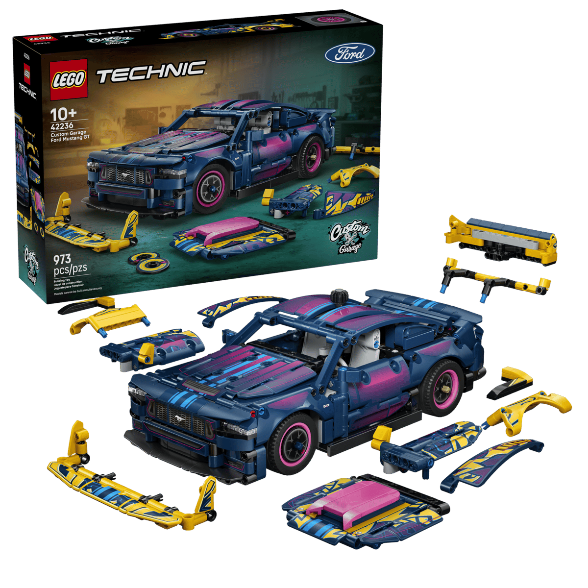 LEGO 42236 Technic Custom Garage Ford Mustang GT Car | 973 PCS