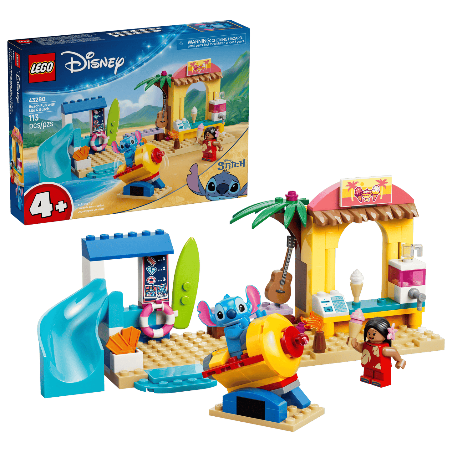 LEGO 43280 Disney Beach Fun with Lilo & Stitch | 113 PCS