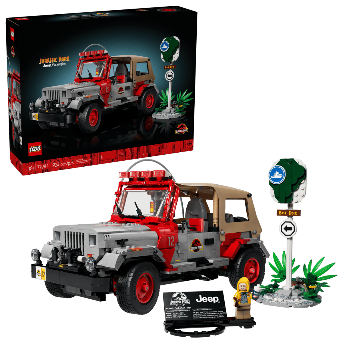 LEGO 77984 Jurassic World Jurassic Park Jeep® Wrangler | 1924 PCS