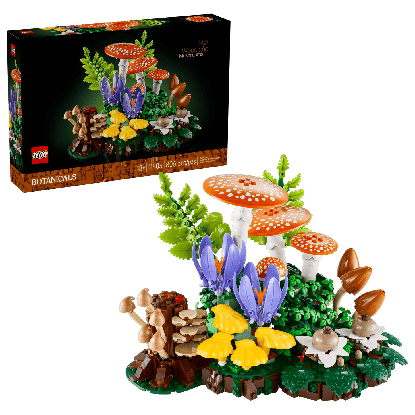 LEGO 11505 Botanicals Woodland Mushrooms | 806 PCS