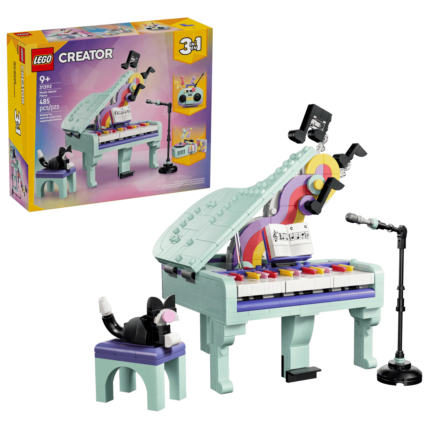 LEGO 31392 Creator 3in1 Music Decor Piano with Cat | 485 PCS