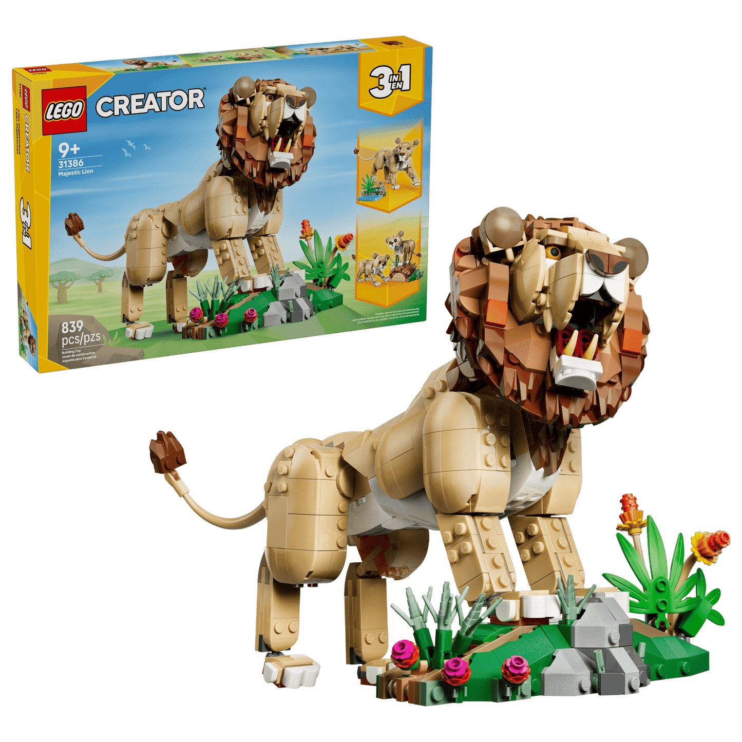 LEGO 31386 Creator 3in1 Wild Animals: Majestic Lion | 839 PCS