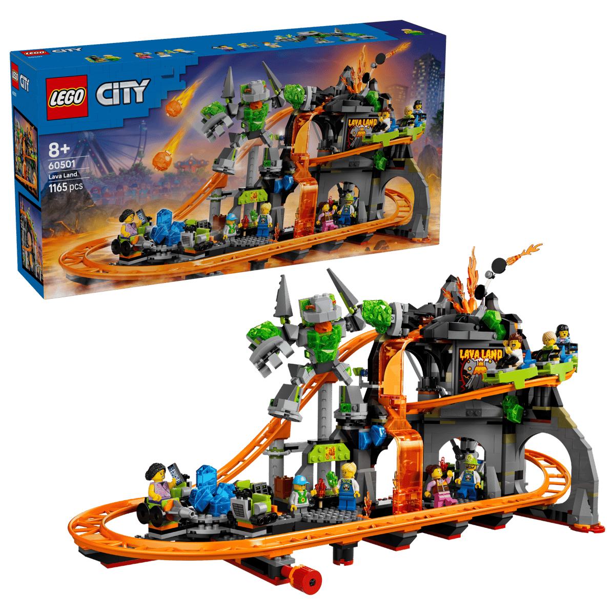 LEGO 60501 City Lava Land Roller Coaster Park | 1165 PCS