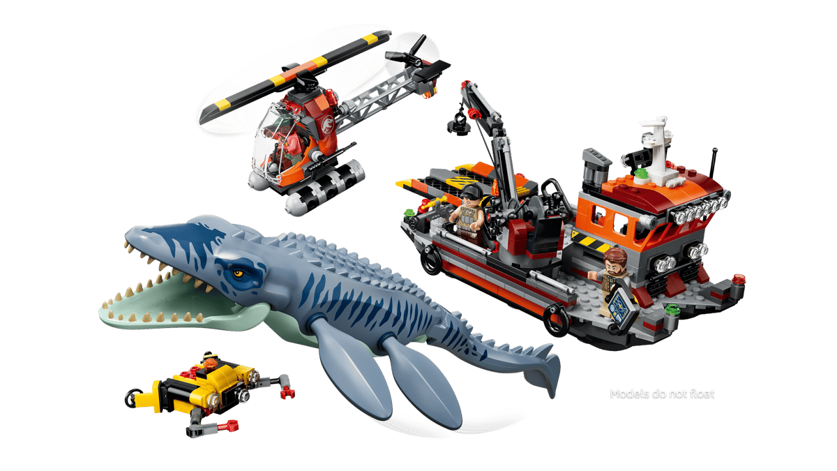 LEGO 77983 Jurassic World Mosasaurus Dinosaur Boat Attack | 703 PCS