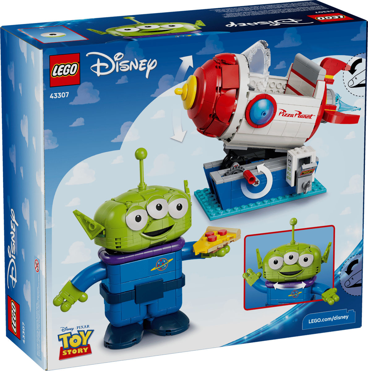 LEGO 43307 Disney Alien with Pizza Planet Rocket Ride | 714 PCS
