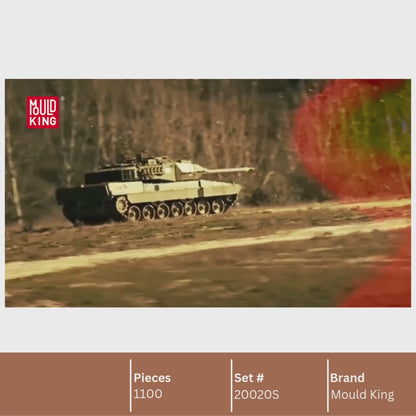 Mould King 20020S Remote Controlled LEOPARD 2 Tank Building Toy Set | 1,100 Pcs