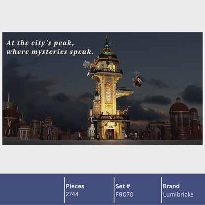 Lumibricks F9070 Steampunk Watch Tower Building Toy Set | 2744 PCS