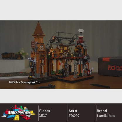 Lumibricks F9007 V2.0 Steampunk Train Station Building Toy Set | 1917 PCS
