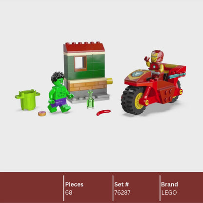 LEGO 76287 Marvel Iron Man with Bike and The Hulk | 68 PCS